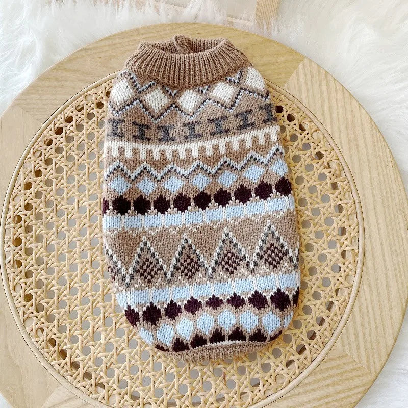 New Luxury Dog Clothes Puppy Knitted Sweater Chihuahua French Bulldog Warm Coat for Small Dog Outfit Jacket Pet Clothing Winter