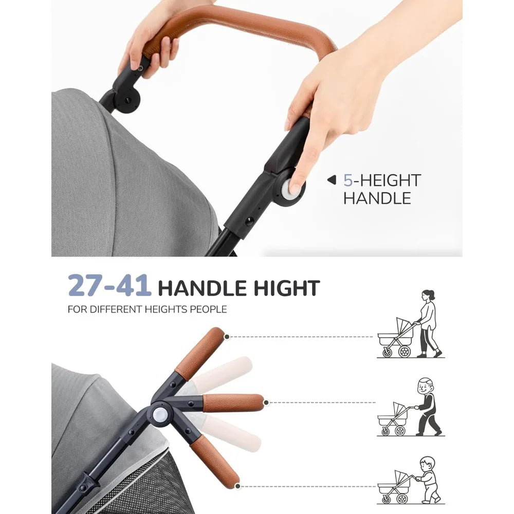 Dog Stroller for Large & Medium Dogs (20–132 lbs), Pet Stroller for 2 Small Dogs, Extra Large Heavy Duty, Foldable & Ventilated