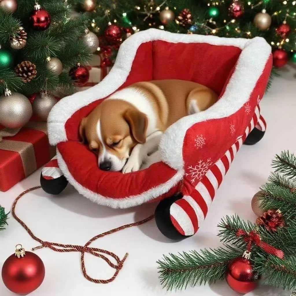 Small Dog Home Bed Convertible Sofa Houses Winter Puppy Accessories Christmas Dogs Accessoires Beds Pup Coop Large Big Pet Bed's