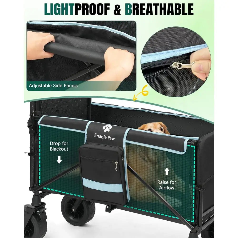 Dog Stroller, Wagon Cart for Medium Large Dogs up to 200lbs | All Terrain Foldable Pet Stroller with Ramp & Tailgate (Extra Spac