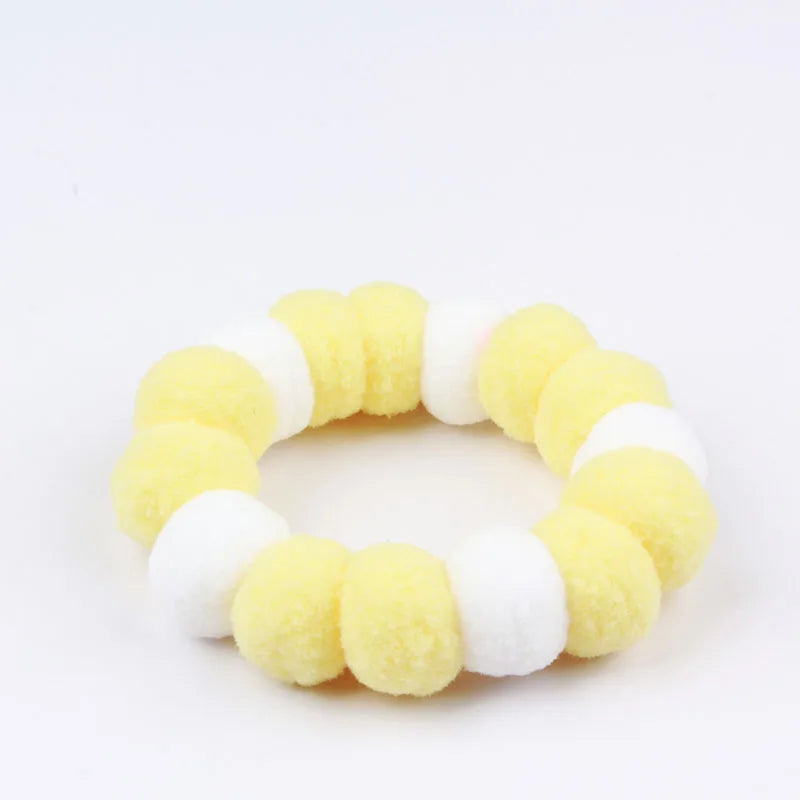 50pcs Elastic Plush Pom Ball Pet Collar Rainbow Flower Hair Decoration Dog Bowtie Necklace Pet Cat Bow Dog Grooming Accessories