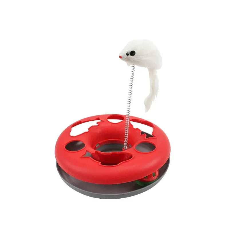 Funny Cat Toys for Indoor Cats Interactive Kitten Toys Roller Tracks with Catnip Spring Pet Toy with Exercise Balls Teaser Mouse