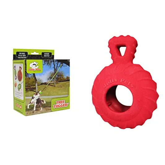 Tree Tugger for Dog Green Tuff Treader Dog Toy with Handle 6 Inches Red Model JTR23 All Breed Sizes-xq