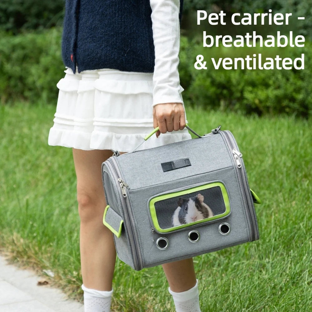 Multifunctional Pet Carrier Bag Portable Breathable Rabbit Outing Tote Shoulder Crossbody for Small Pets