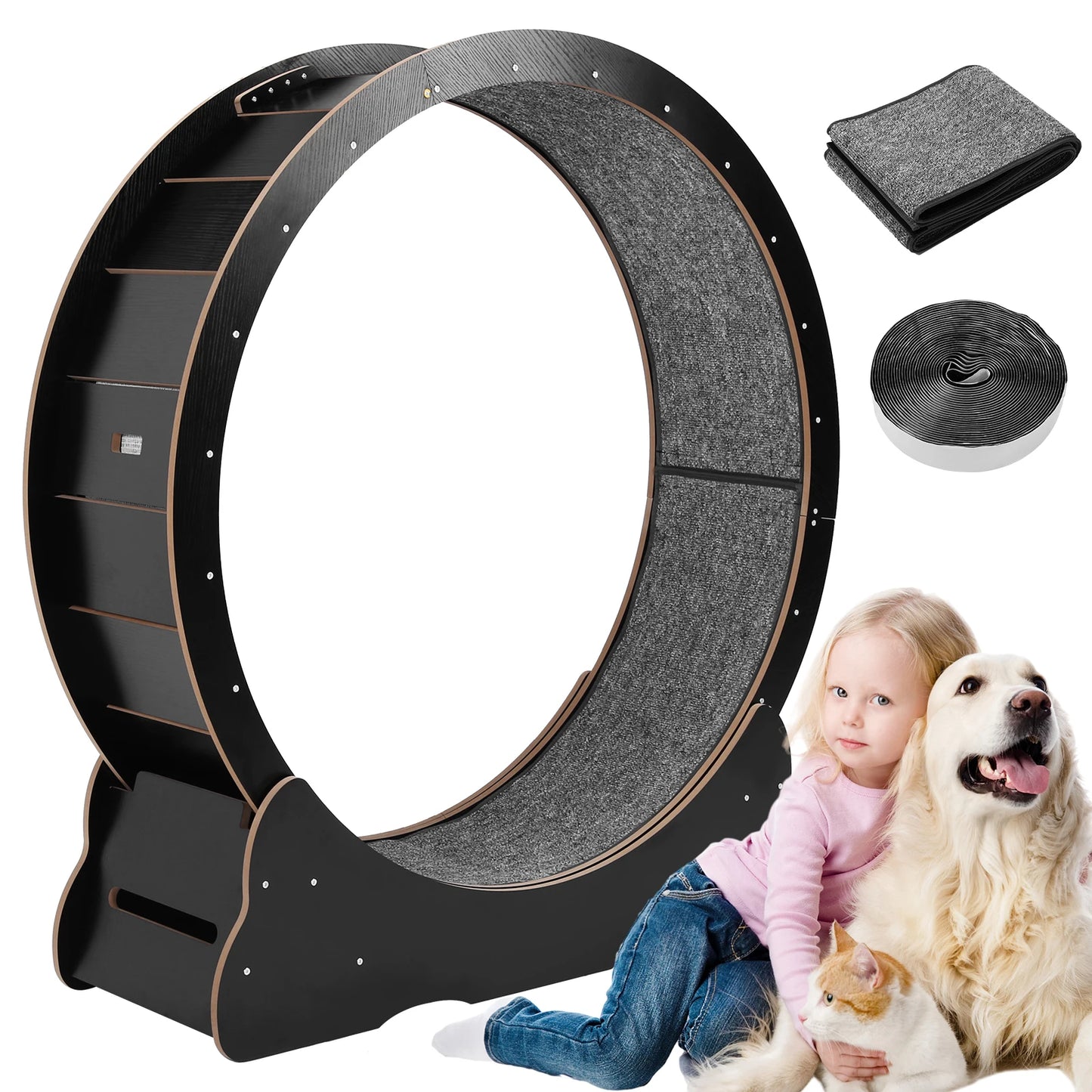 Cat Exercise Wheel 43 Inch Large Cat Running Treadmill Wheel Fitness Roller Cat Climbing Frame for Cats Fitness Weight Loss