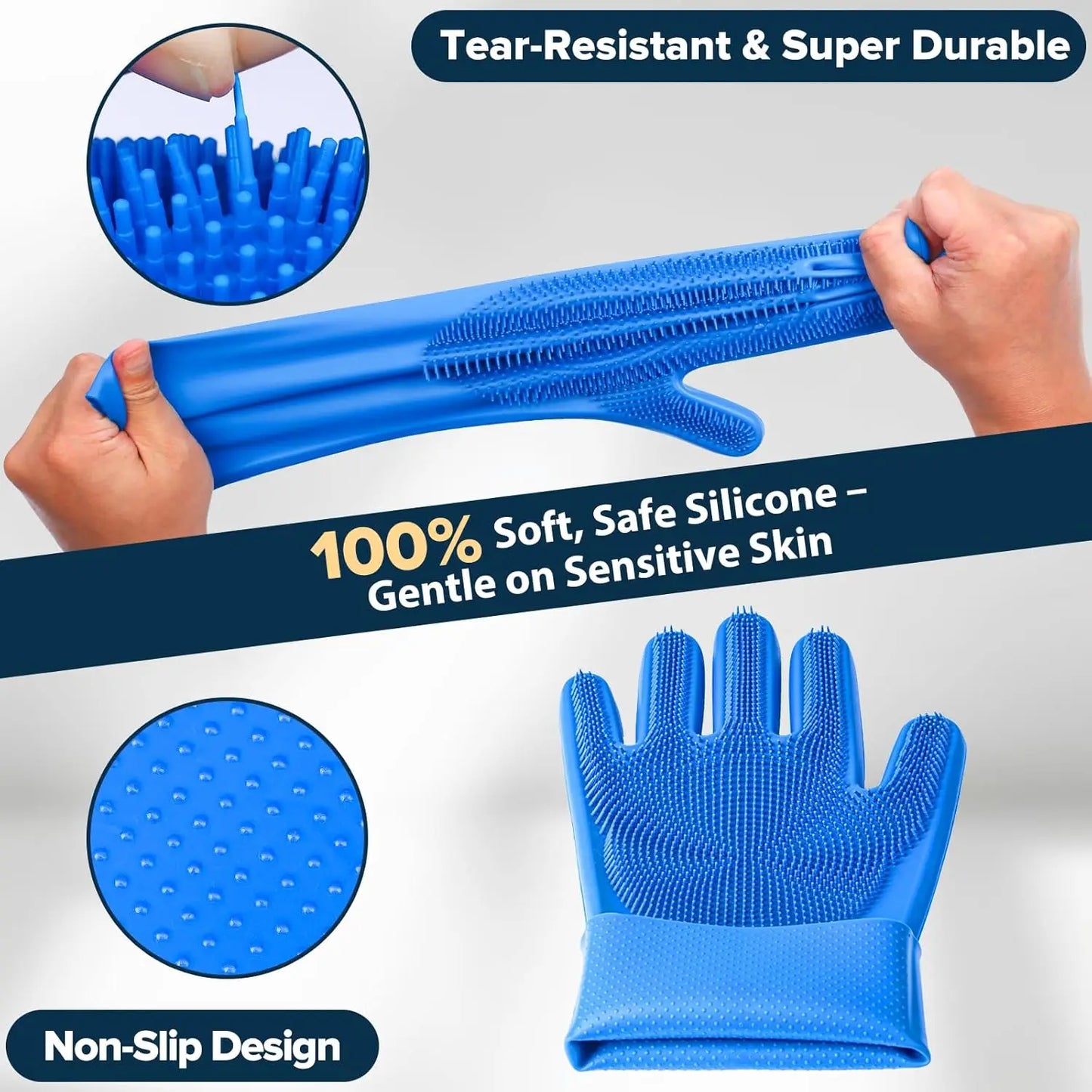 6PCS Pet Grooming Kit for DogsCats  Dog Washing Gloves Bath Brush Bath Gloves Shampoo Brush Pet Grooming Gloves Bath Supplies