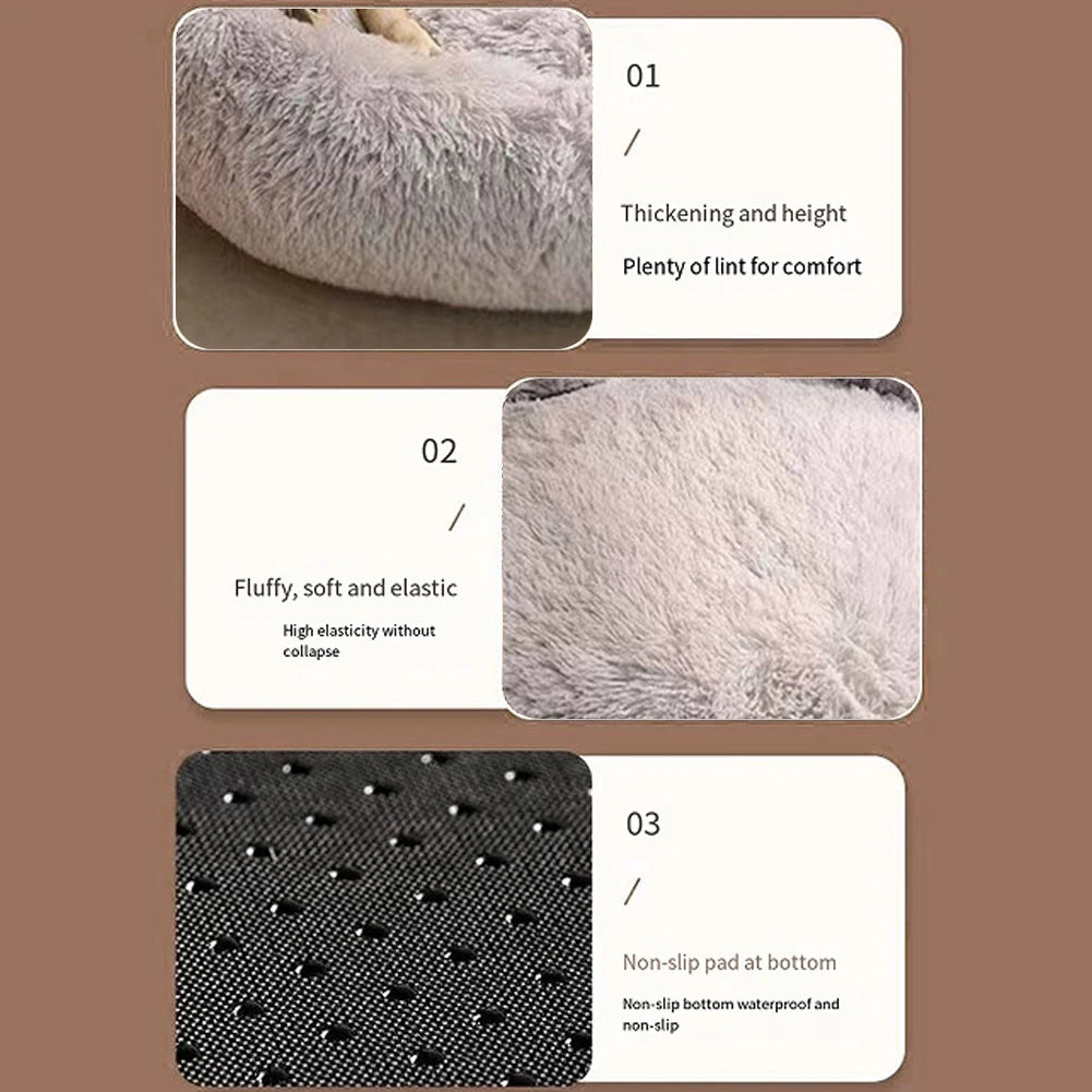 Fluffy Dog Bed Winter Kennel Accessories Pet Products Large Dogs Beds Bedding Sofa Basket Small Mat Cats Big Cushion Puppy